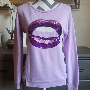 Juicy Couture purple lips sequins (s) sweatshirt
